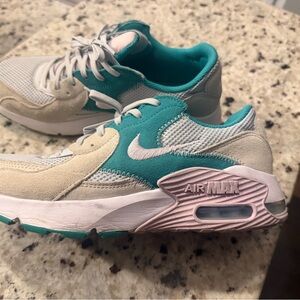 Nike Air Max Athletic Shoes - Teal, Pink, and Gray
